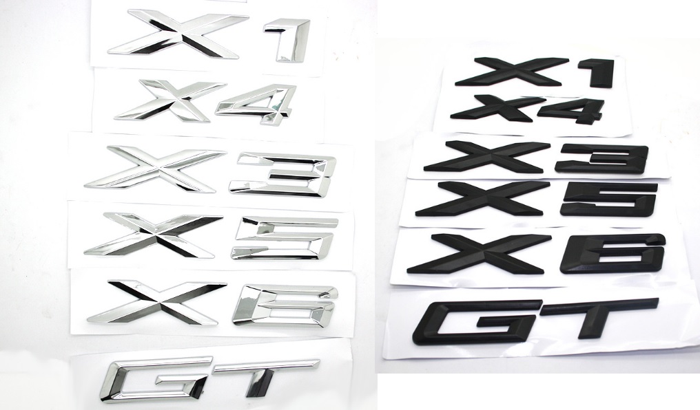 Logo znak na kufr X1 X3 X4 X5 X6 GT označení černé matné nebo chromové