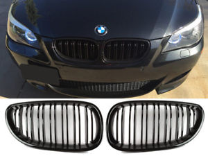Ledvinky pro BMW E60 E61 černé lesklé sportovní dvojité žebrování BEZ trikolory