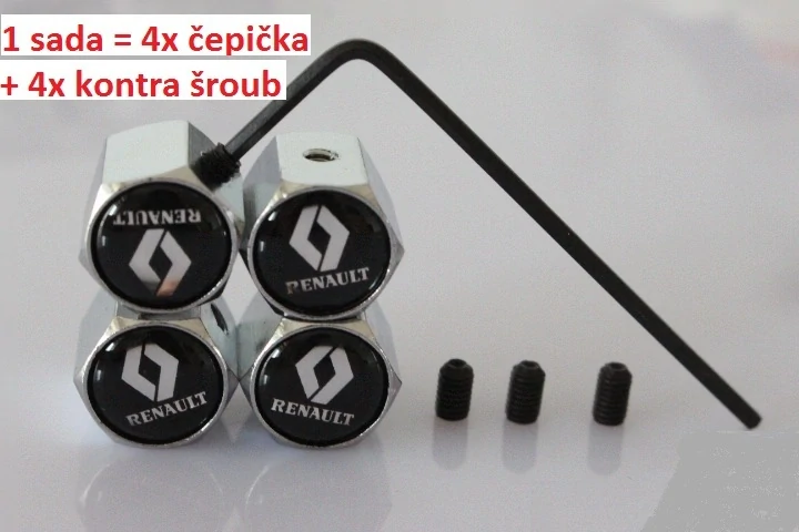 Renault zamykací ocelové čepičky na ventilky