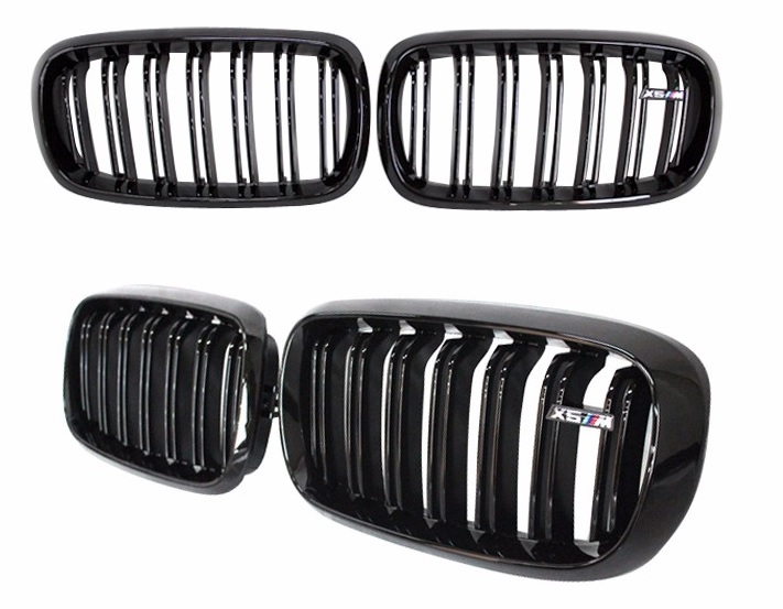 Ledvinky pro BMW X5 F15 a X6 F16 černé lesklé barevná trikolora pruhy ///M logo
