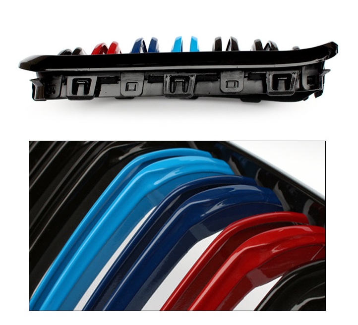 Ledvinky pro BMW F20 černé lesklé sportovní dvojité žebrování trikolora ///M
